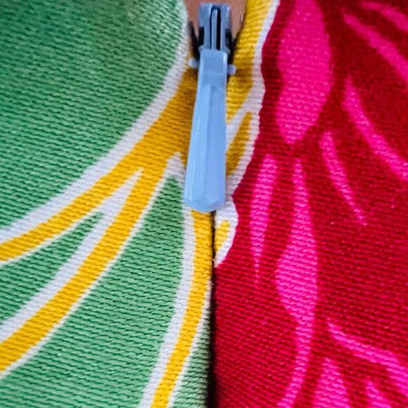 Talbots Skirt 6P Floral Cotton A Line Blue Green Red Knee Length Back Zip Spring - Picture 6 of 9